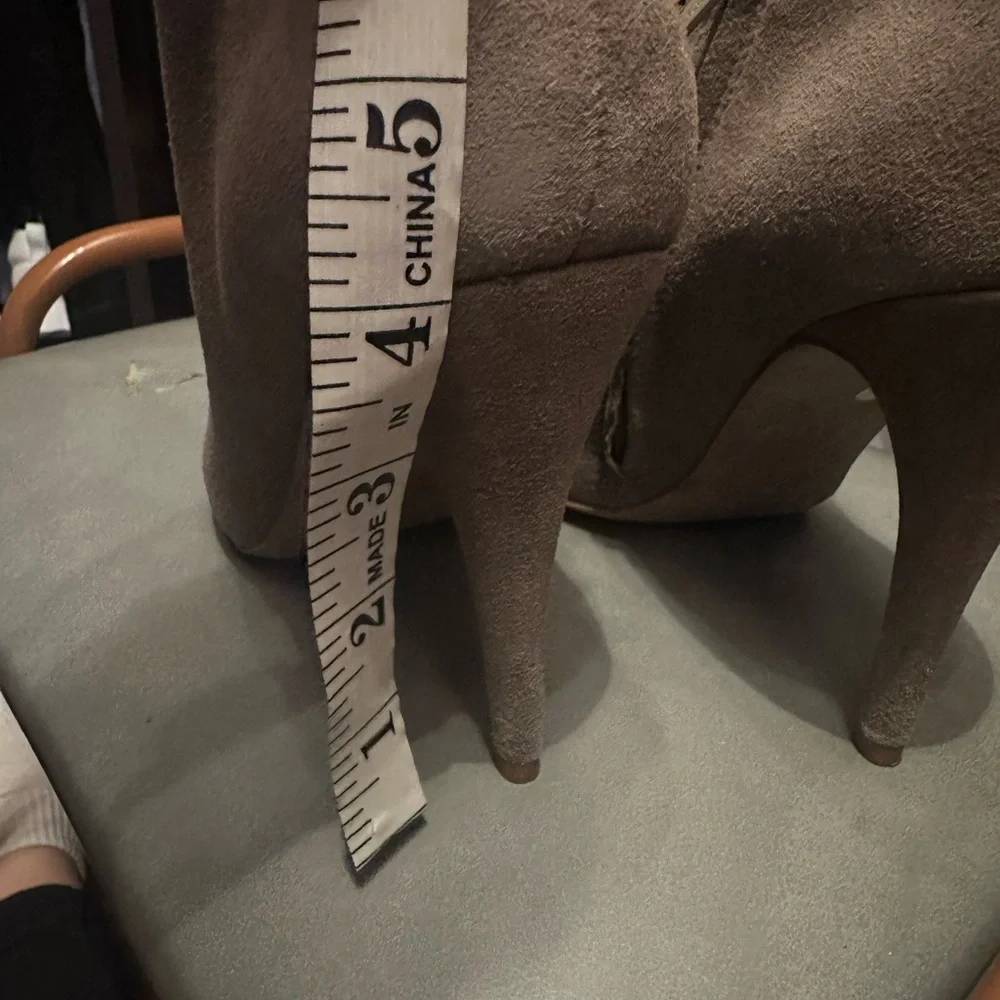 Aldo Taupe Suede Heeled ankle Boots - Picture 4 of 4